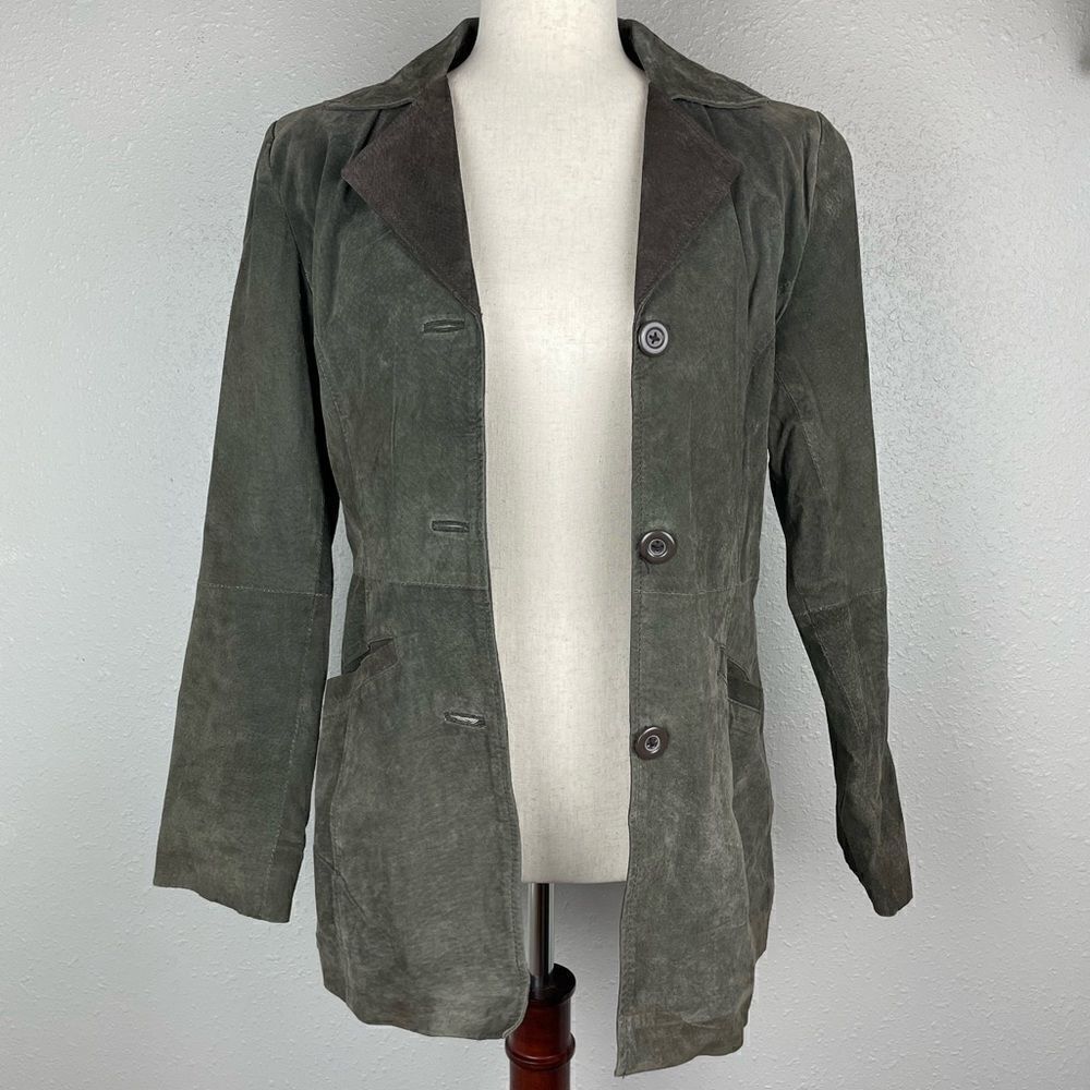 Mariposa Green Leather Jacket Size M EUC